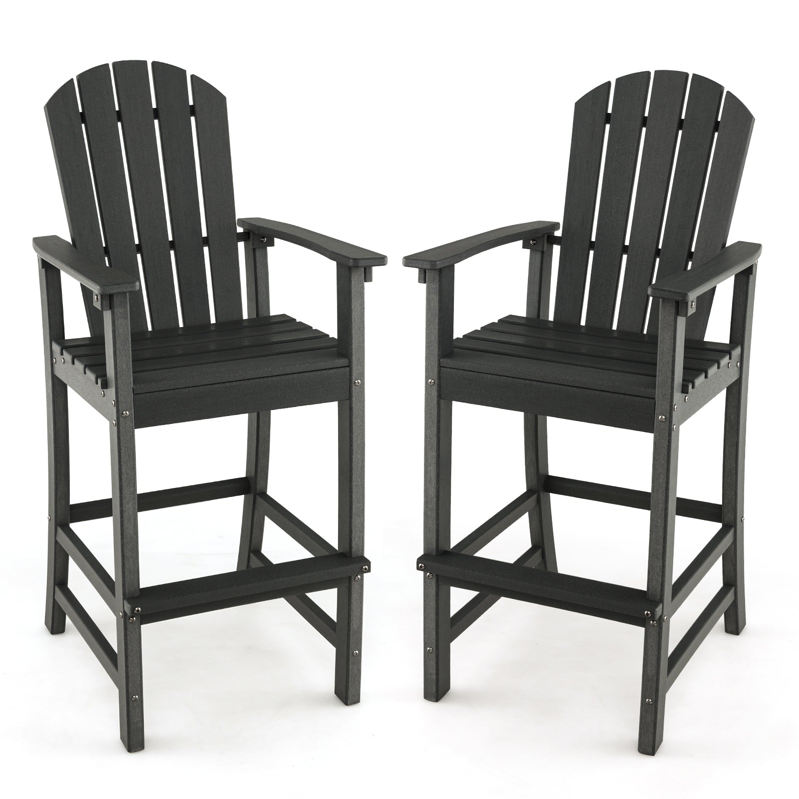 Outdoor Tall Adirondack Chair 77cm Seat Height-Black