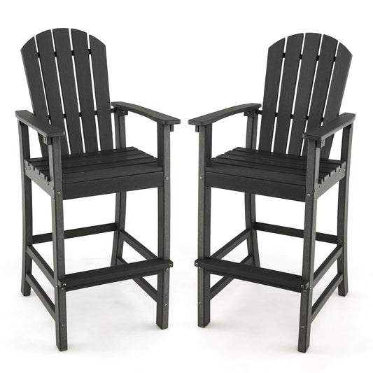 Outdoor Tall Adirondack Chair 77cm Seat Height-Black