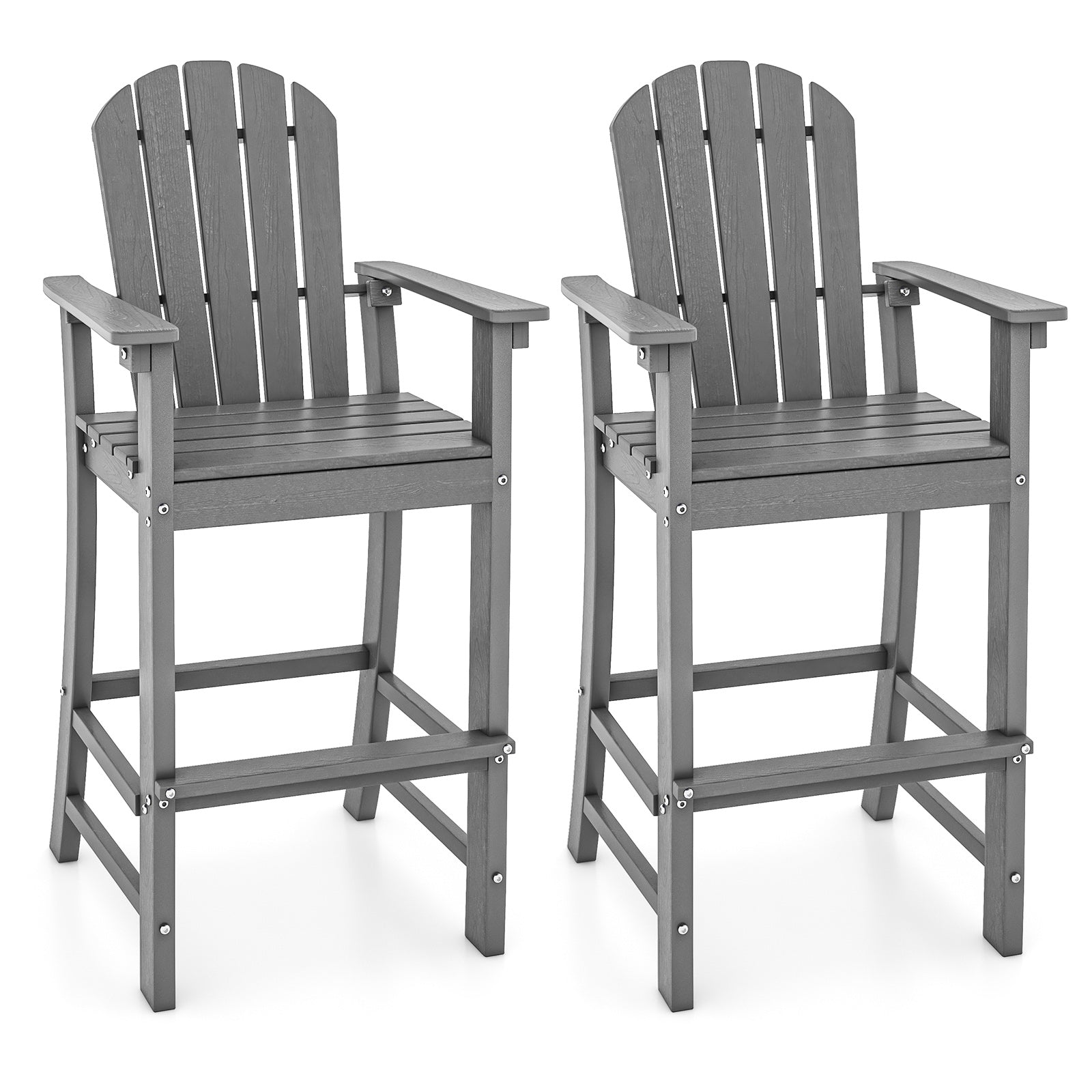 Outdoor Tall Adirondack Chair 77cm Seat Height-Grey