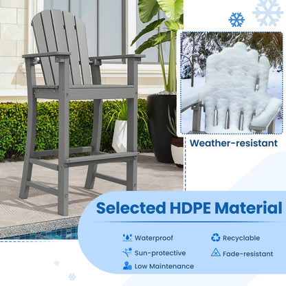 Outdoor Tall Adirondack Chair 77cm Seat Height-Grey