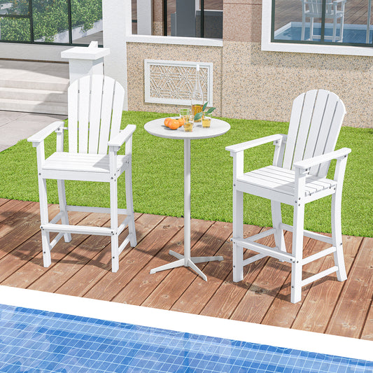 Outdoor Tall Adirondack Chair 77cm Seat Height-White