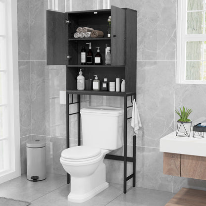 Over The Toilet Storage Cabinet Free Standing Toilet Rack-Black
