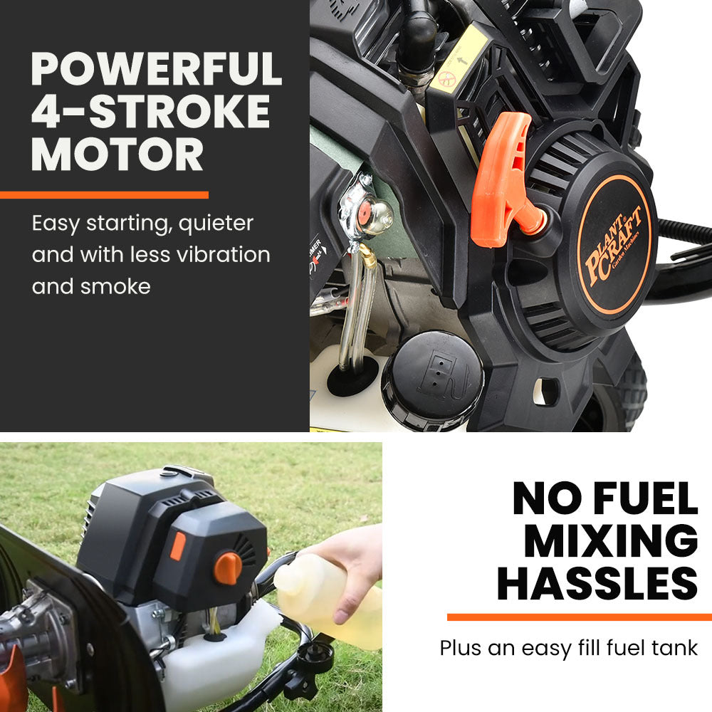 Titan 9: 4-Stroke Petrol Cultivator Tiller with Adjustable 0.4m Width