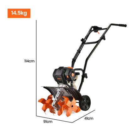 Titan 9: 4-Stroke Petrol Cultivator Tiller with Adjustable 0.4m Width