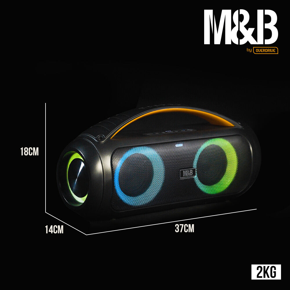 Portable 40W Bluetooth Boombox Speaker, Water-Resistant, TWS, Multi-Input