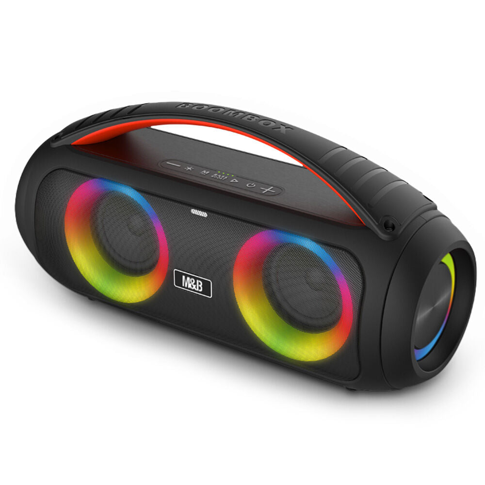 Portable 40W Bluetooth Boombox Speaker, Water-Resistant, TWS, Multi-Input