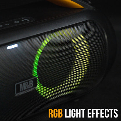 Portable 40W Bluetooth Boombox Speaker, Water-Resistant, TWS, Multi-Input