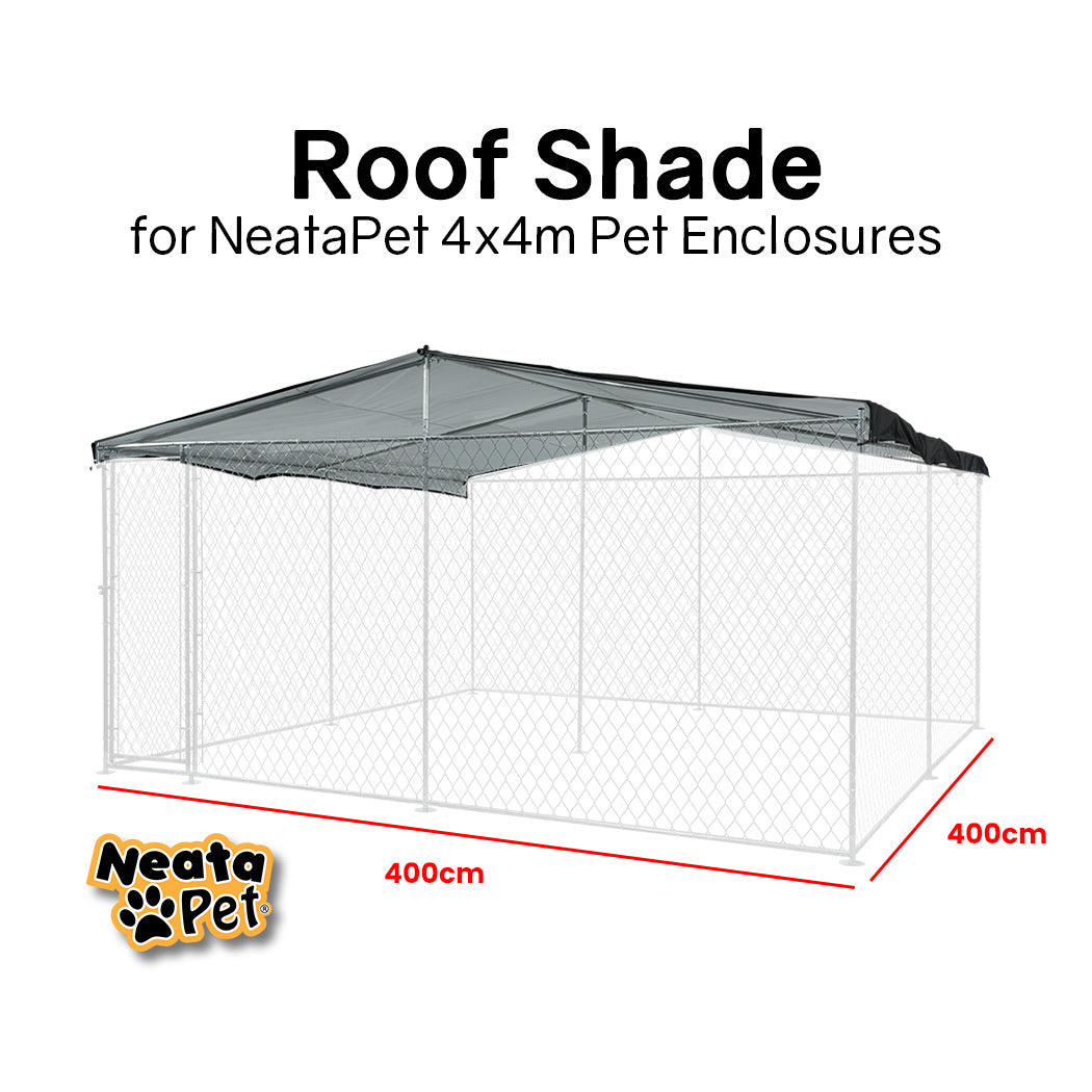 4x4m Dog Run Shade Roof, UV & Water Resistant Shelter, Black