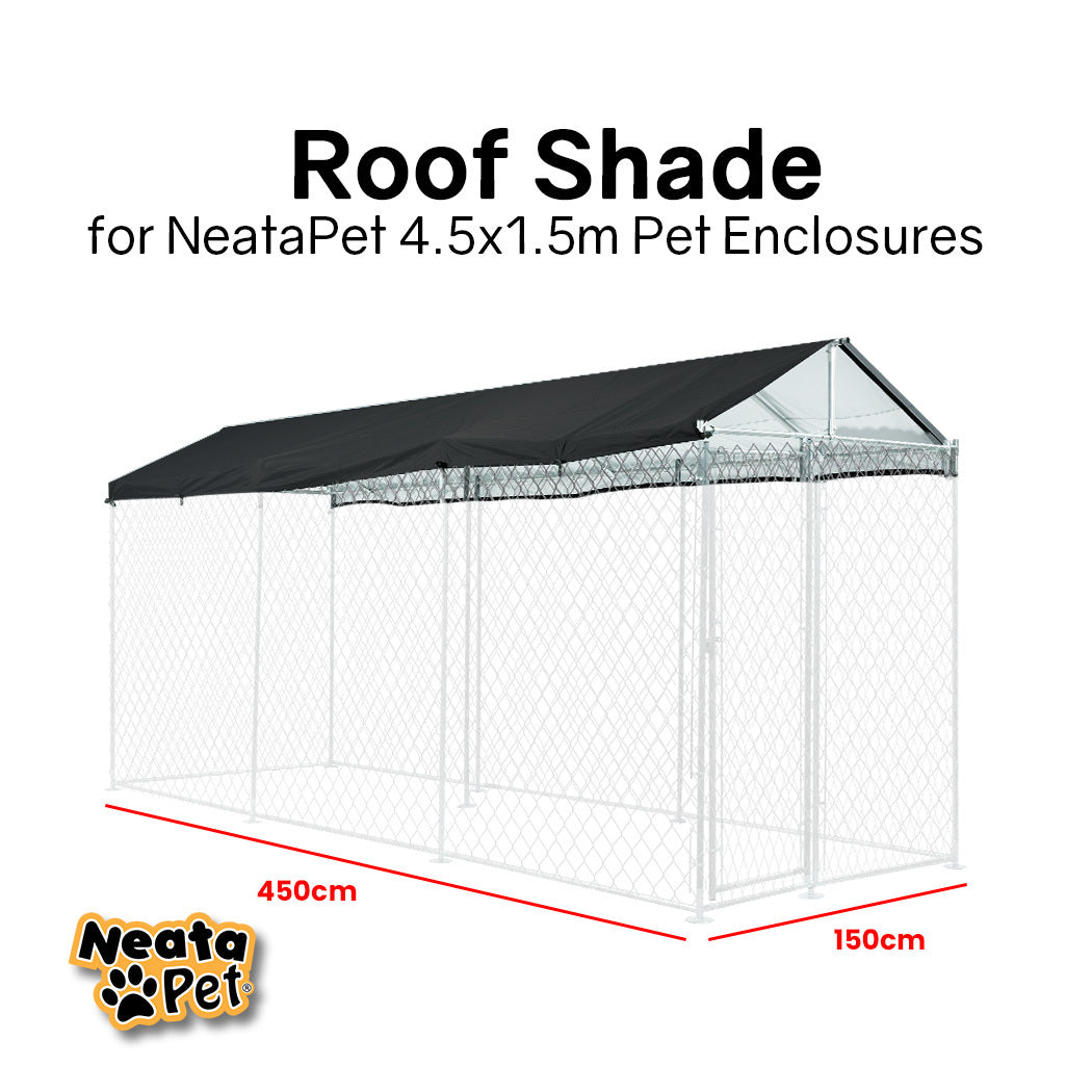 UV & Water Resistant Shade Roof for 4.5x1.5m Pet Enclosure, Black