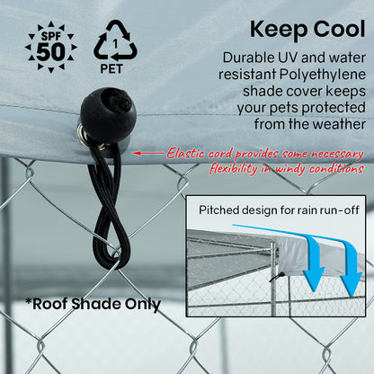UV & Water Resistant Shade Roof for 4.5x1.5m Dog Enclosure, Silver Color