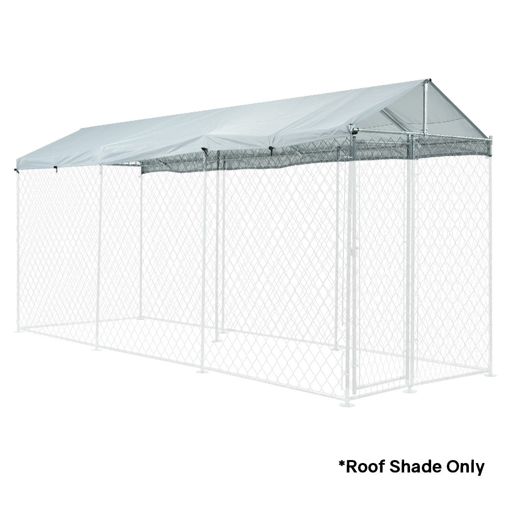 UV & Water Resistant Shade Roof for 4.5x1.5m Dog Enclosure, Silver Color