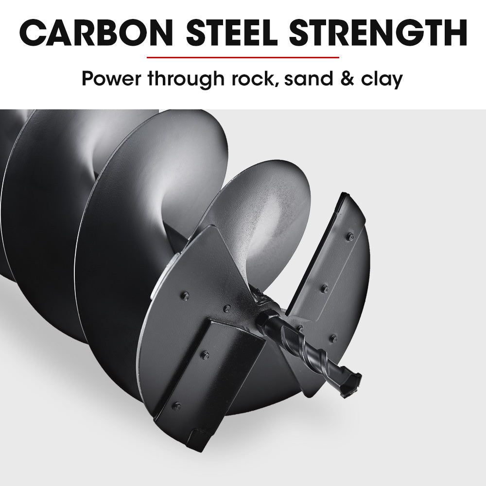 200mm x 0.76m Double Helix Auger Bit, Carbon Steel for Post Hole Digging