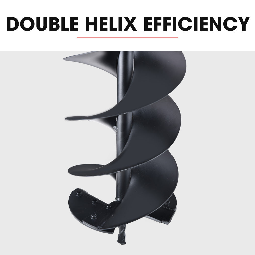 200mm x 0.76m Double Helix Auger Bit, Carbon Steel for Post Hole Digging
