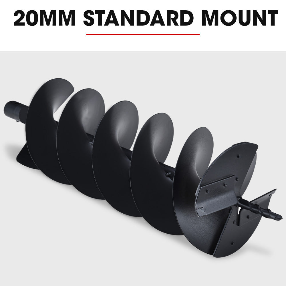 200mm x 0.76m Double Helix Auger Bit, Carbon Steel for Post Hole Digging