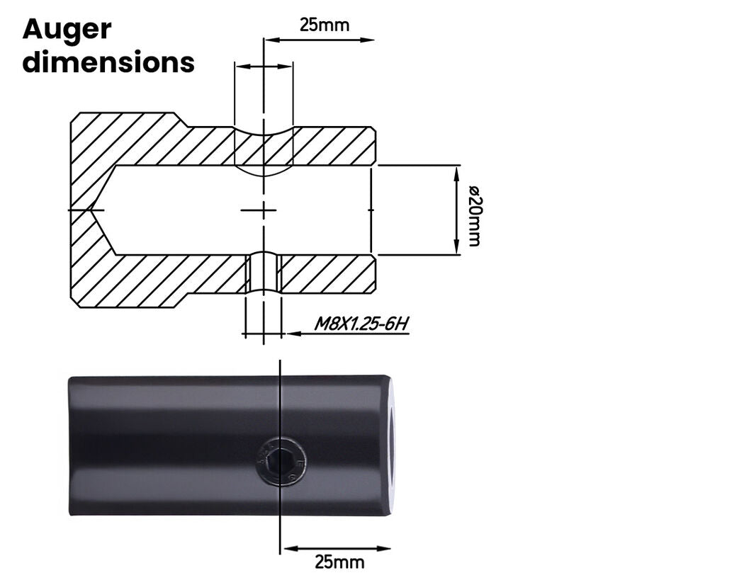 200mm x 0.76m Double Helix Auger Bit, Carbon Steel for Post Hole Digging