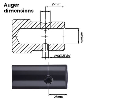 200mm x 0.76m Double Helix Auger Bit, Carbon Steel for Post Hole Digging