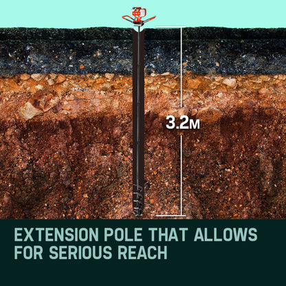 88cc Pro-Series Post Hole Digger with 3.2m Depth and Multiple Augers