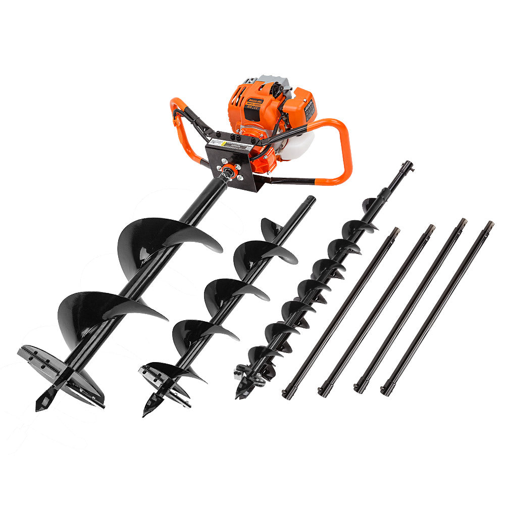 88cc Pro-Series Post Hole Digger with 3.2m Depth and Multiple Augers