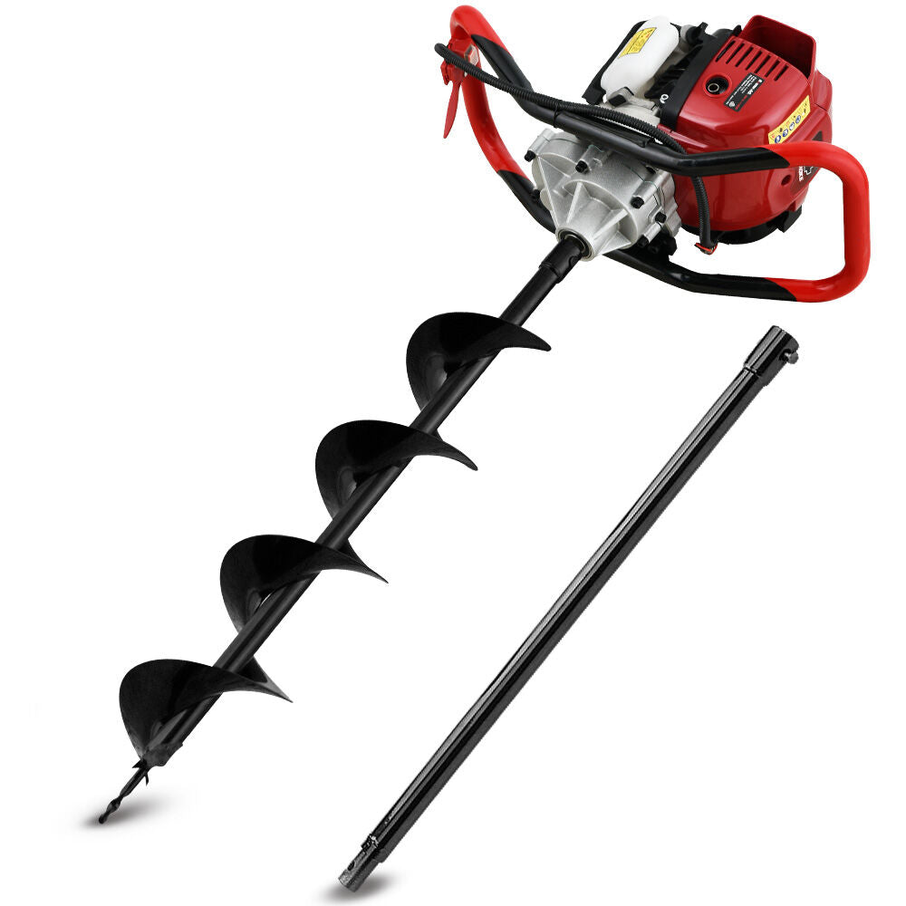 38cc 4-Stroke Petrol Post Hole Digger with 0.15m Auger & 0.8m Extension Shaft