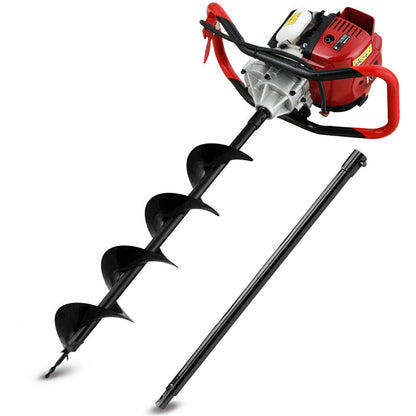 38cc 4-Stroke Petrol Post Hole Digger with 0.15m Auger & 0.8m Extension Shaft