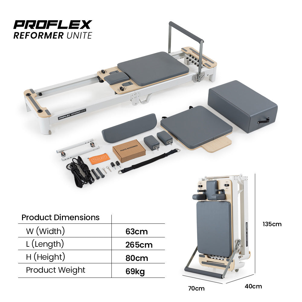 Aluminium Pilates Reformer with Folding Design and Customizable Resistance