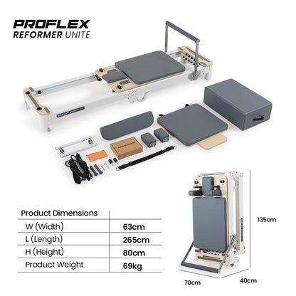 Aluminium Pilates Reformer with Folding Design and Customizable Resistance