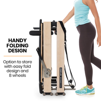 Wooden Pilates Reformer Machine with Folding Design and Adjustable Features