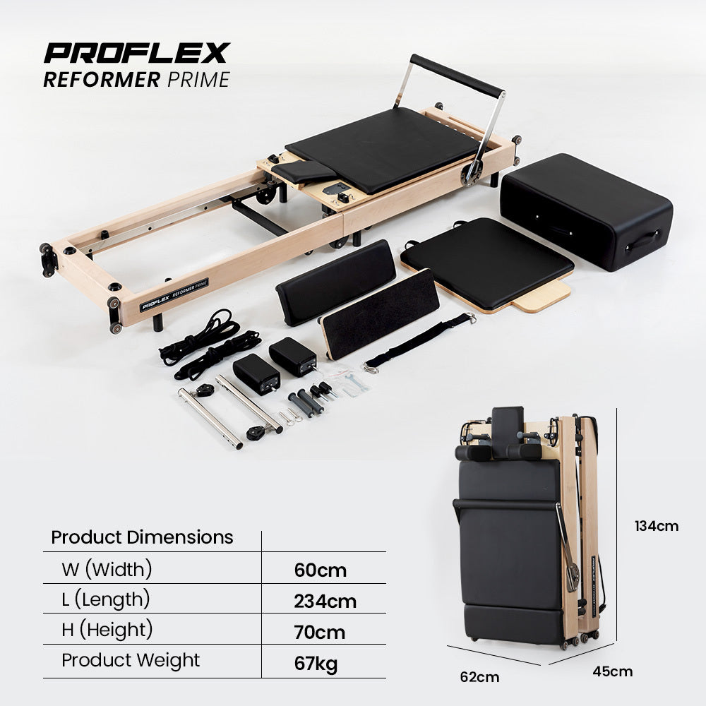 Wooden Pilates Reformer Machine with Folding Design and Adjustable Features