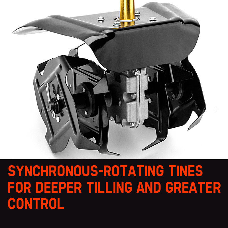 26mm Pole Tiller Attachment for Deep Soil Cultivation with Steel Blades
