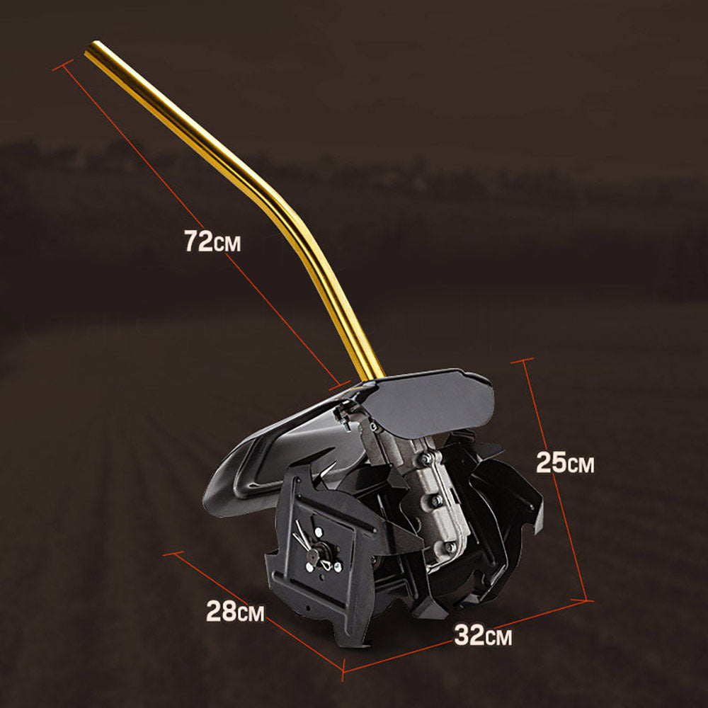 26mm Pole Tiller Attachment for Deep Soil Cultivation with Steel Blades