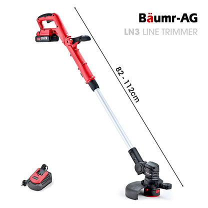 Cordless 2-in-1 Line Trimmer & Edger, 20V Battery, 3 Angle Settings