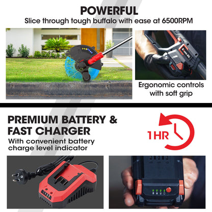 20V Cordless Line Trimmer with 0.5m Telescopic Shaft and Battery Kit
