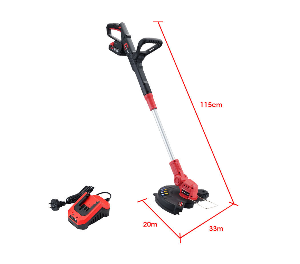 20V Cordless Line Trimmer with 0.5m Telescopic Shaft and Battery Kit
