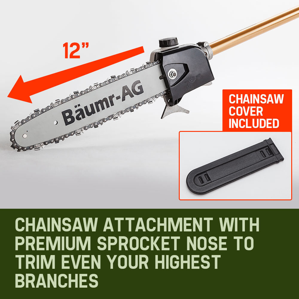 65cc Long Reach Pole Chainsaw with Easy Start and Bonus Safety Pack