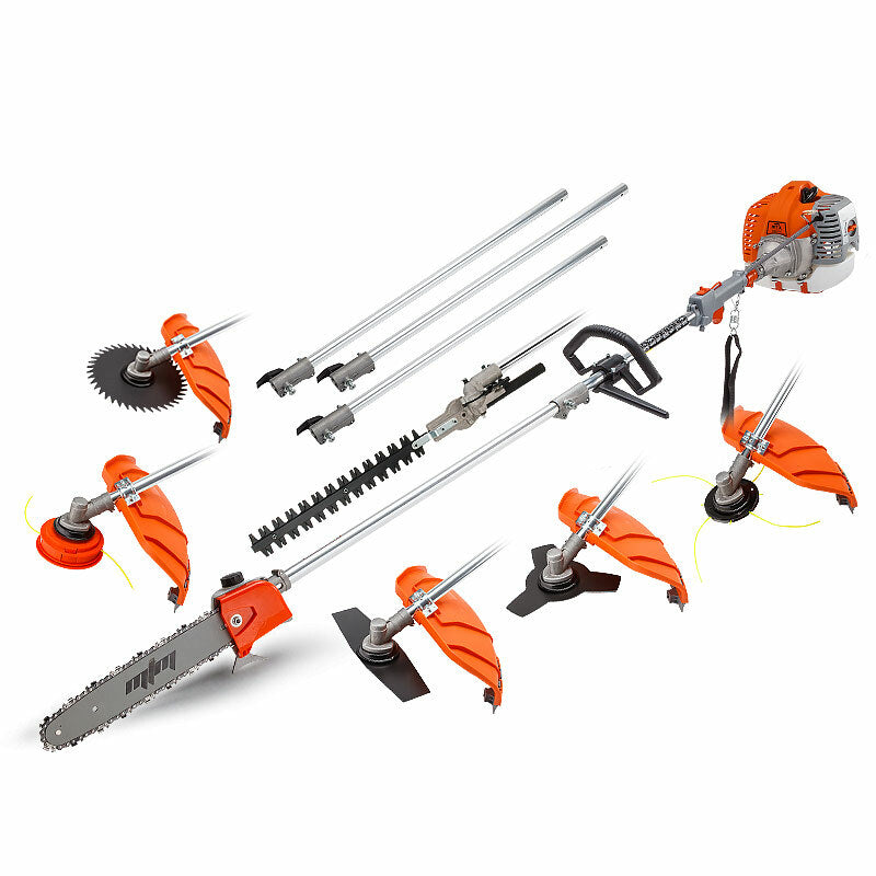 62cc Multi-Tool with 7 Attachments and 3m Reach for Gardening and Pruning
