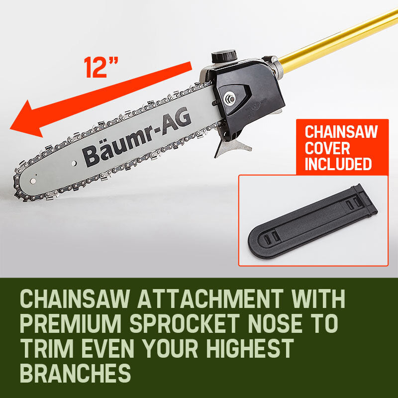 65cc Pole Chainsaw Pruner with Extension Pole and Safety Accessory Kit