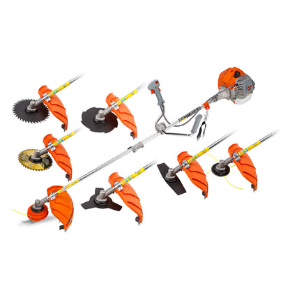 7-in-1 62cc Multi-Tool Brushcutter with Carbide Blades and Accessories