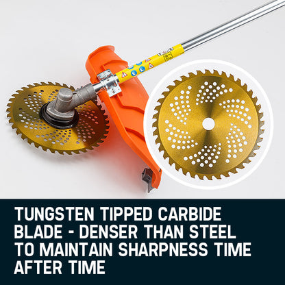 7-in-1 62cc Multi-Tool Brushcutter with Carbide Blades and Accessories
