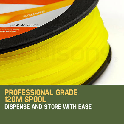 2.4mm x 120m Square Edge Trimmer Line for Precision Cutting and Durability