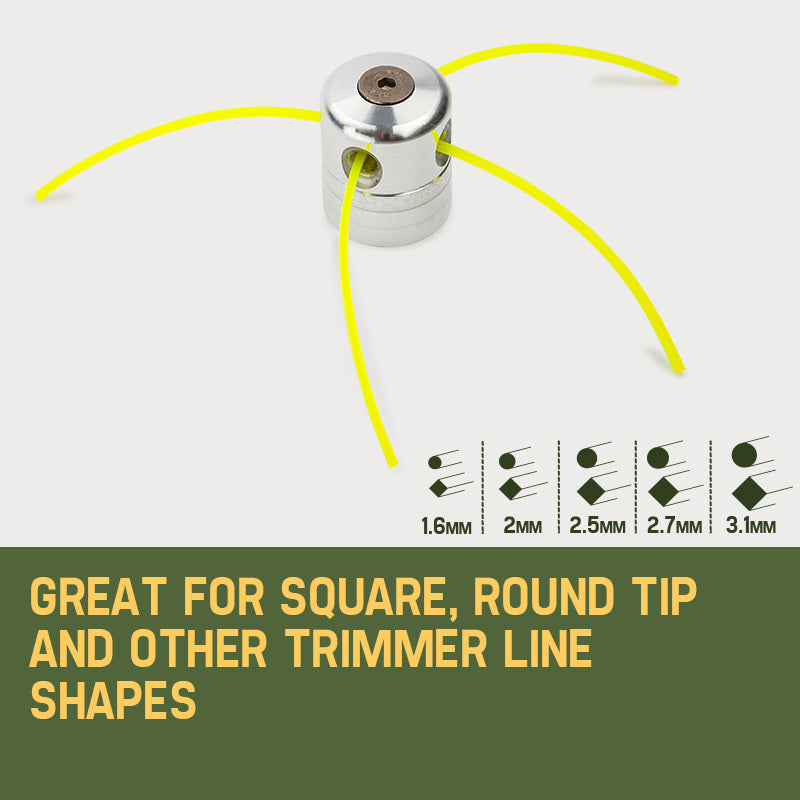 Alloy Trimmer Head for Brushcutters, Precision Cutting, 2.0-3.2mm Line Compatible