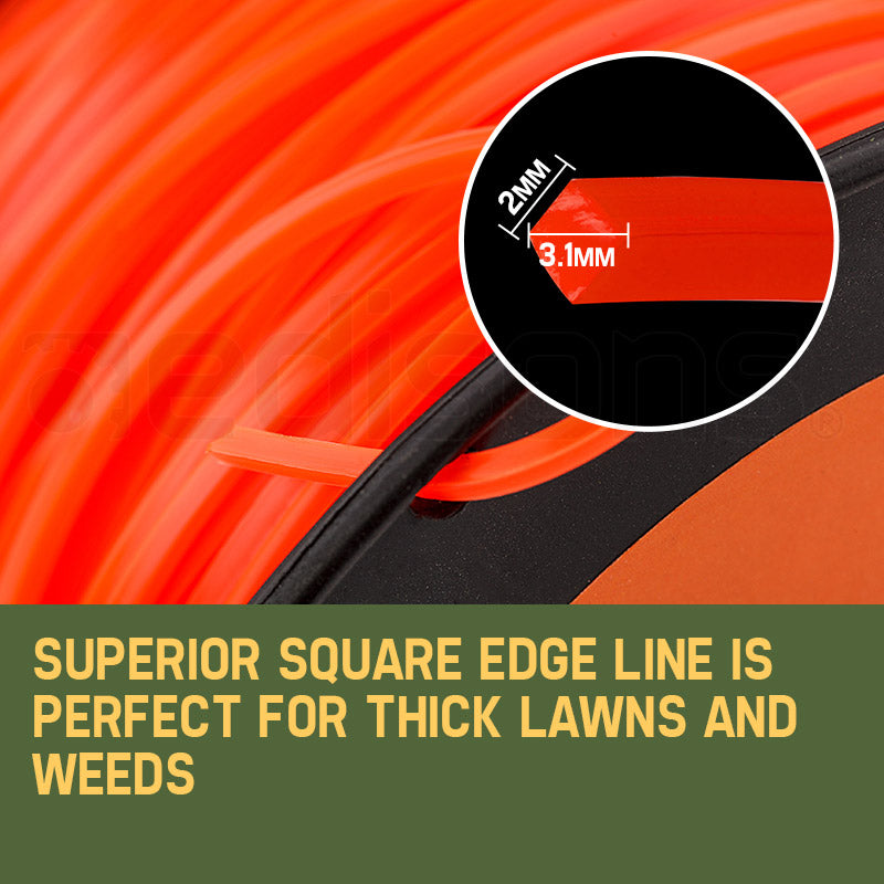 Heavy-Duty 3.1mm x 120m Square Edge Trimmer Line for Precision Cutting