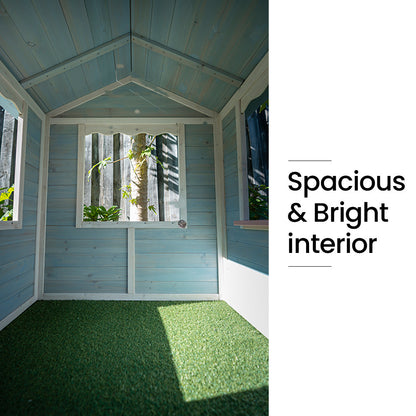 DIY Timber Cottage Playhouse for Kids - Weather-Resistant with Planter Boxes