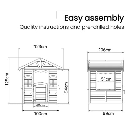 DIY Timber Cottage Playhouse for Kids - Weather-Resistant with Planter Boxes