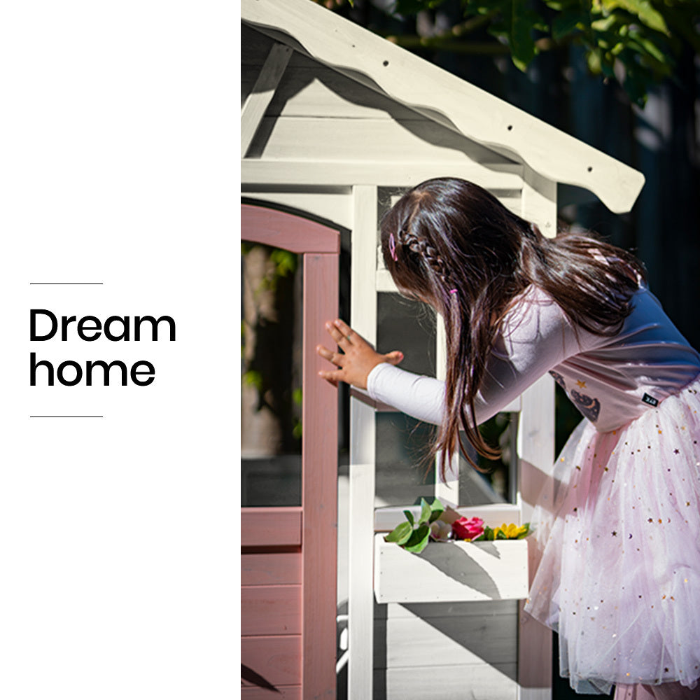 Timber Cottage Style Outdoor Playhouse for Kids with Safe & Customizable Design