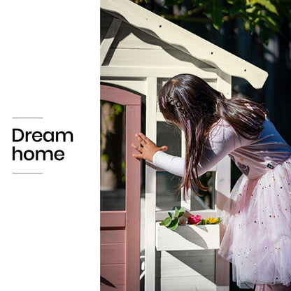 Timber Cottage Style Outdoor Playhouse for Kids with Safe & Customizable Design