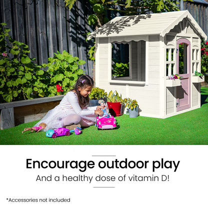 Timber Cottage Style Outdoor Playhouse for Kids with Safe & Customizable Design
