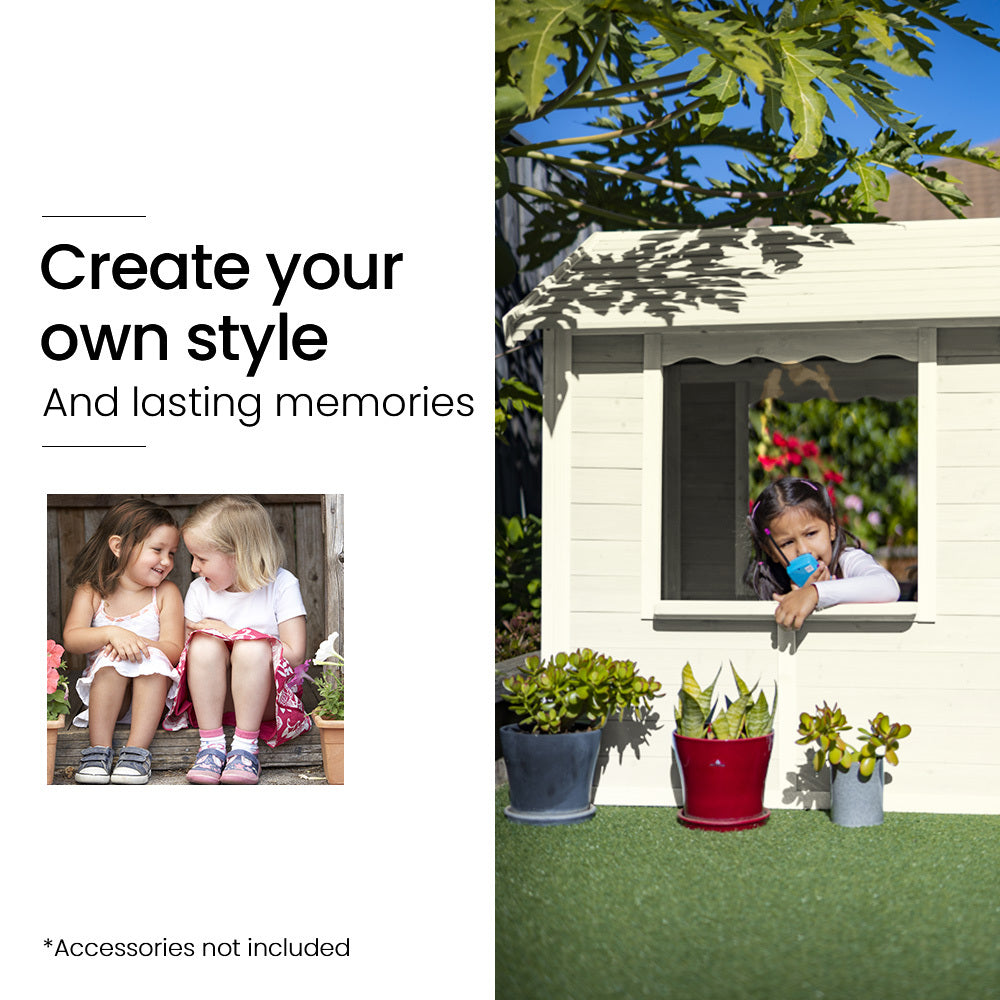 Timber Cottage Style Outdoor Playhouse for Kids with Safe & Customizable Design