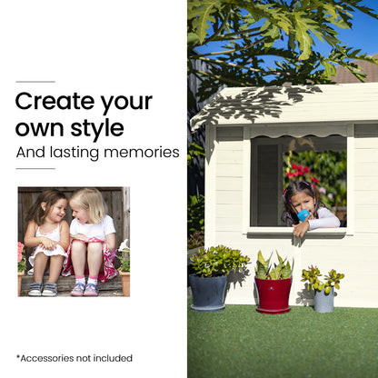 Timber Cottage Style Outdoor Playhouse for Kids with Safe & Customizable Design