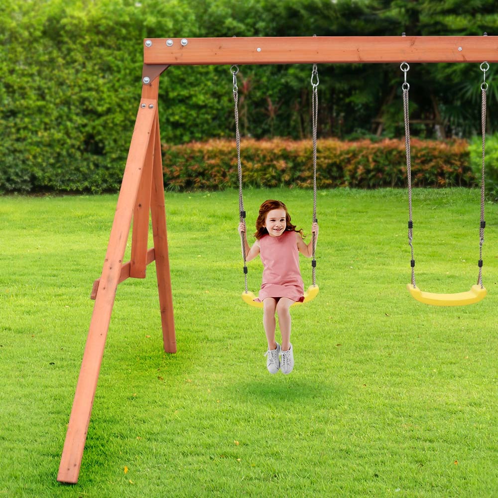 Outdoor Play Set with Slide, Swings, Climbing Wall & Sandpit - 2.5m Design