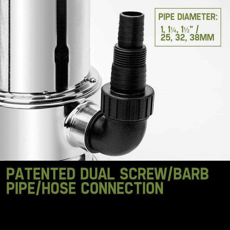 2000W Submersible Dirty Water Pump, 24,000 L/h, 12.5m Delivery Height